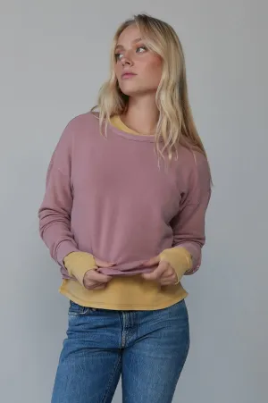 Pink Cropped Long Sleeve Tee