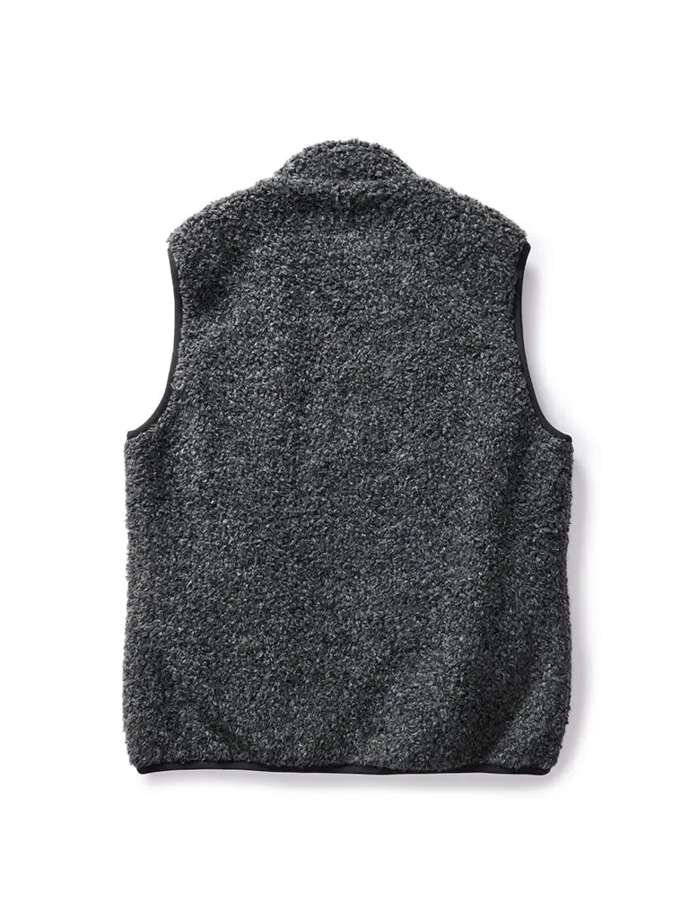 Port Vest- Coal Marl Boucle Fleece