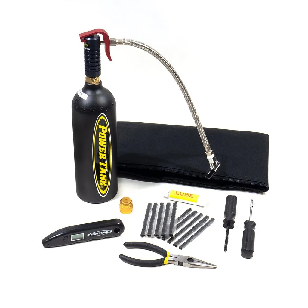 Power Tank - All-in-One Tire Repair Kit w/ Mini Power Tank CO2 Air Source