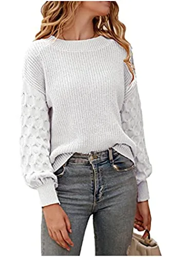 PRETTYGARDEN Women's 2023 Winter Pullover Sweater Casual Long Sleeve Crewneck Loose Chunky Knit Jumper Tops Blouse