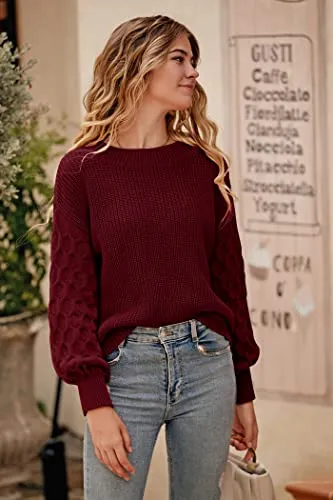 PRETTYGARDEN Women's 2023 Winter Pullover Sweater Casual Long Sleeve Crewneck Loose Chunky Knit Jumper Tops Blouse