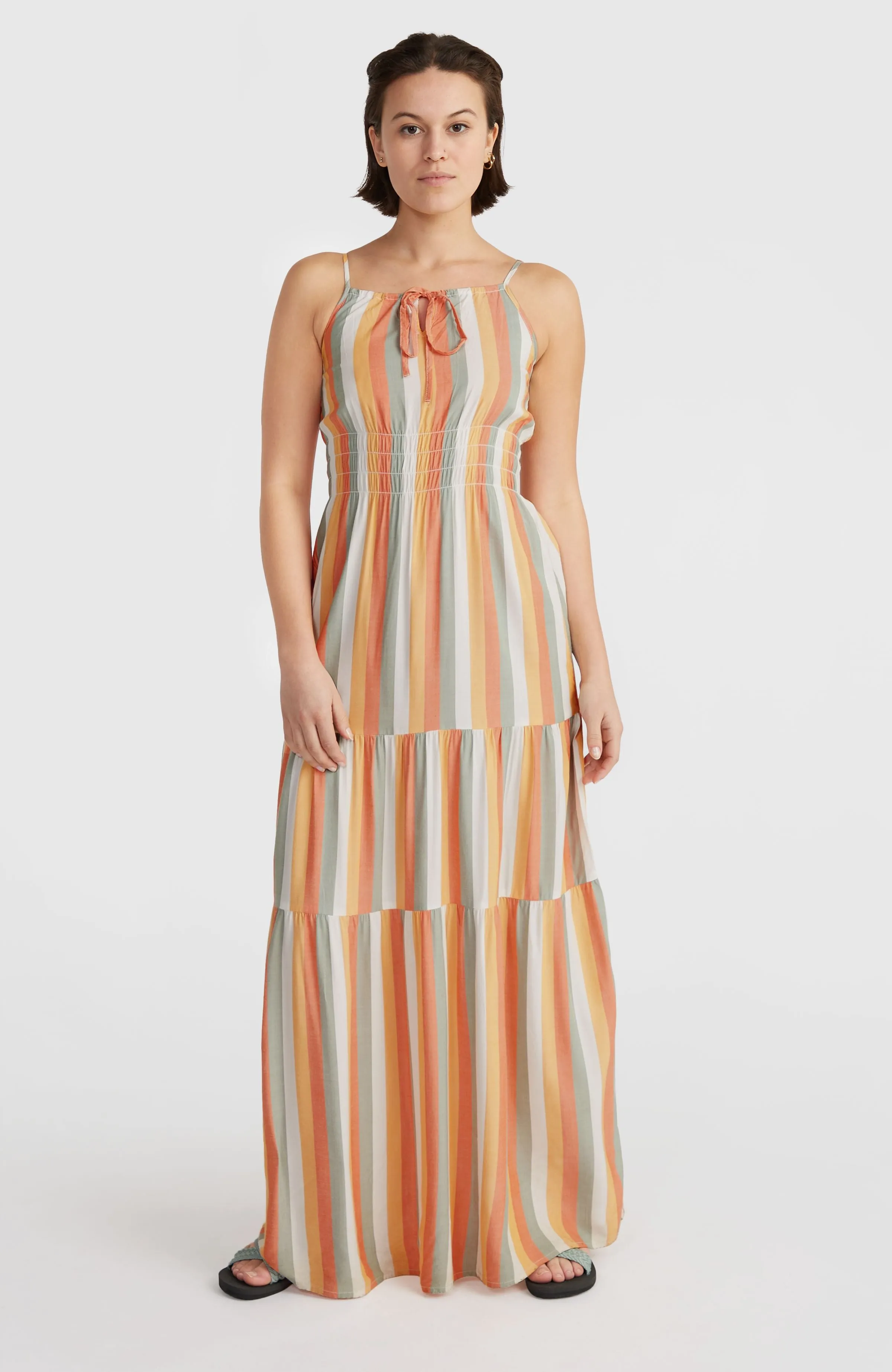 Quorra Maxi Dress | Orange Multistripe