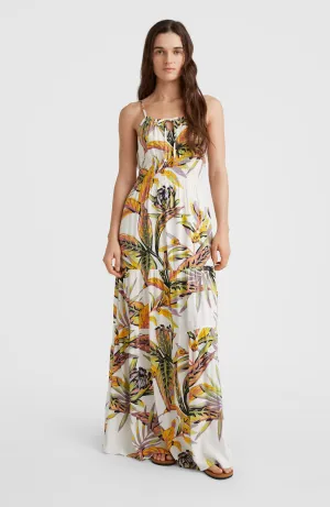 Quorra Maxi Dress | White Tropical Flower