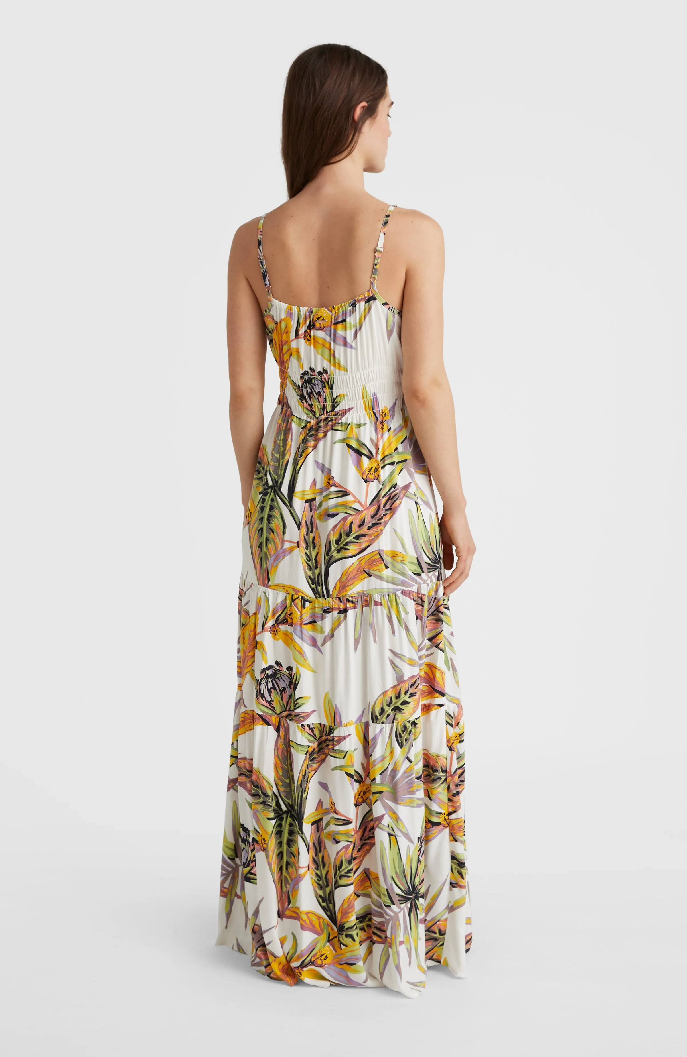 Quorra Maxi Dress | White Tropical Flower