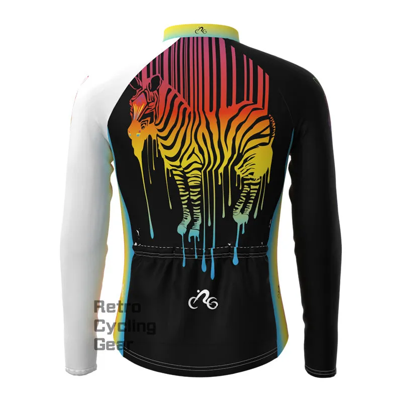 Rainbow Zebra Fleece Long Sleeve Jersey