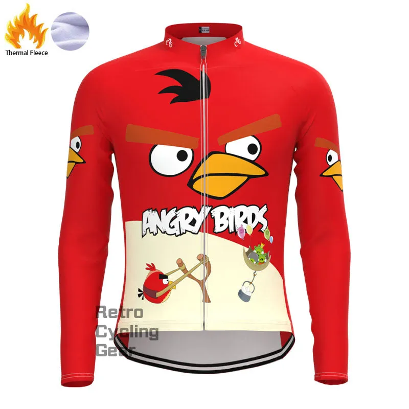 red bird Fleece Long Sleeve Jersey