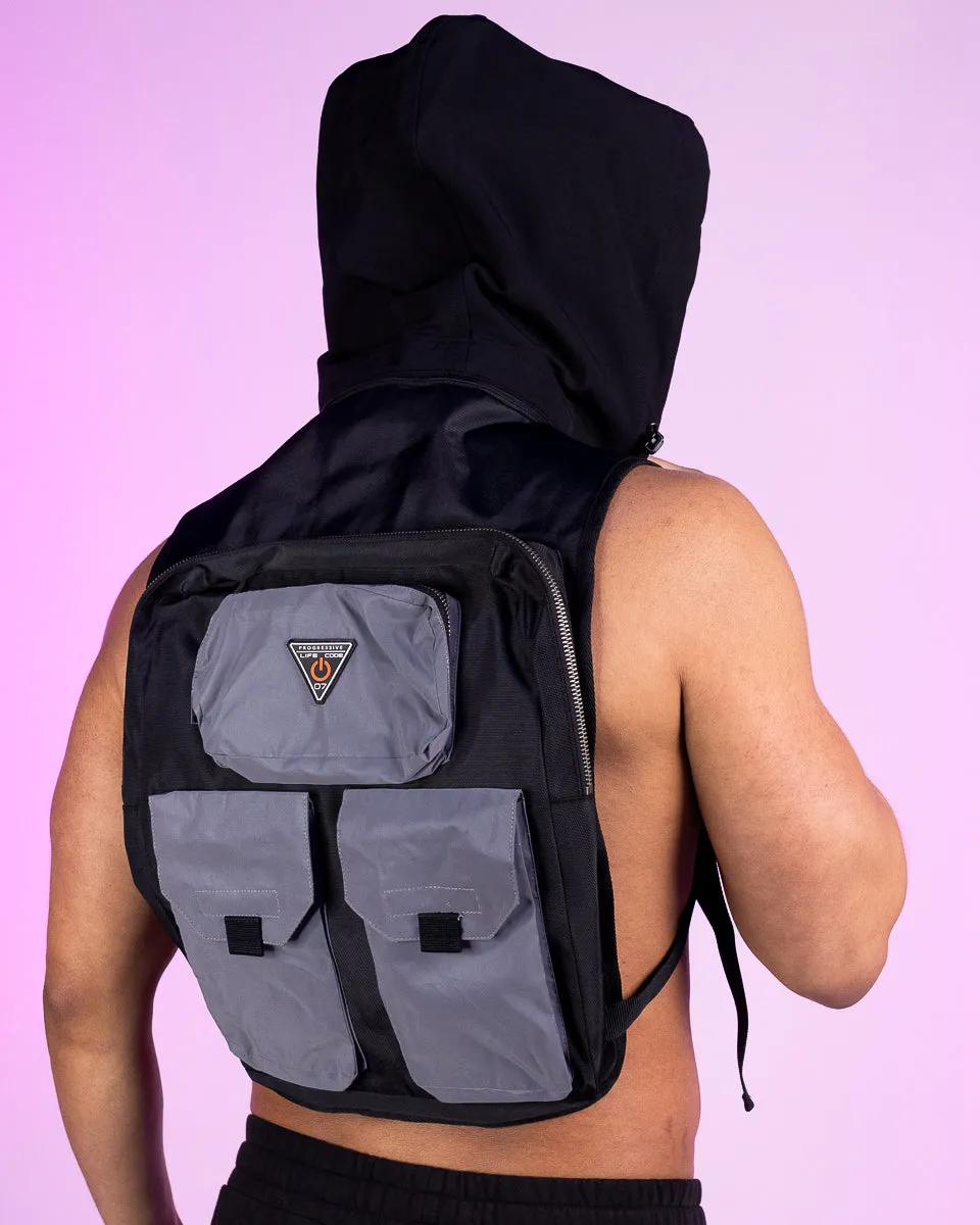 Reflective Backpack Hooded Vest