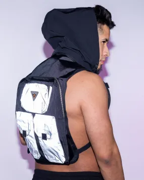 Reflective Backpack Hooded Vest