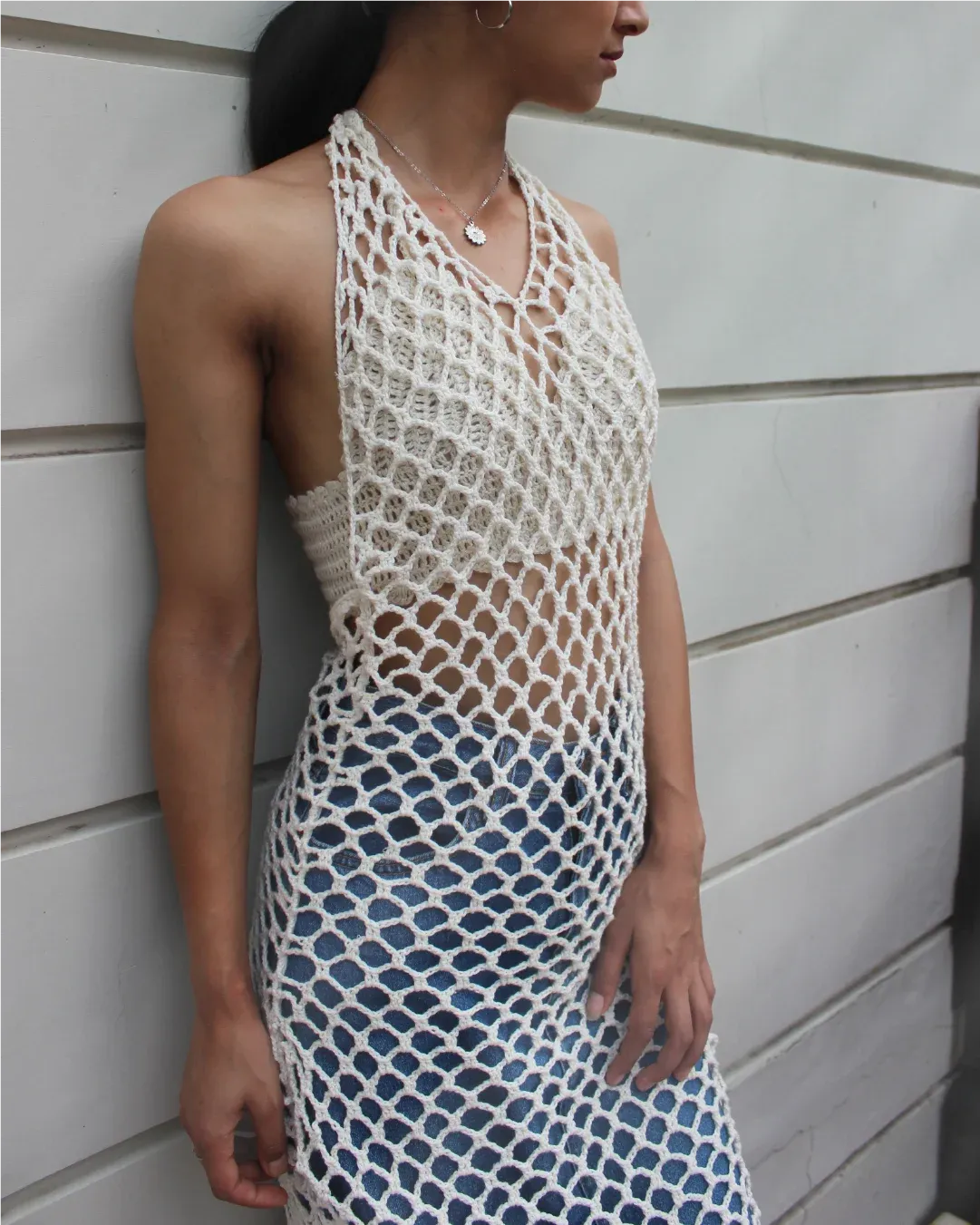 Risque Netted Dress - Natural