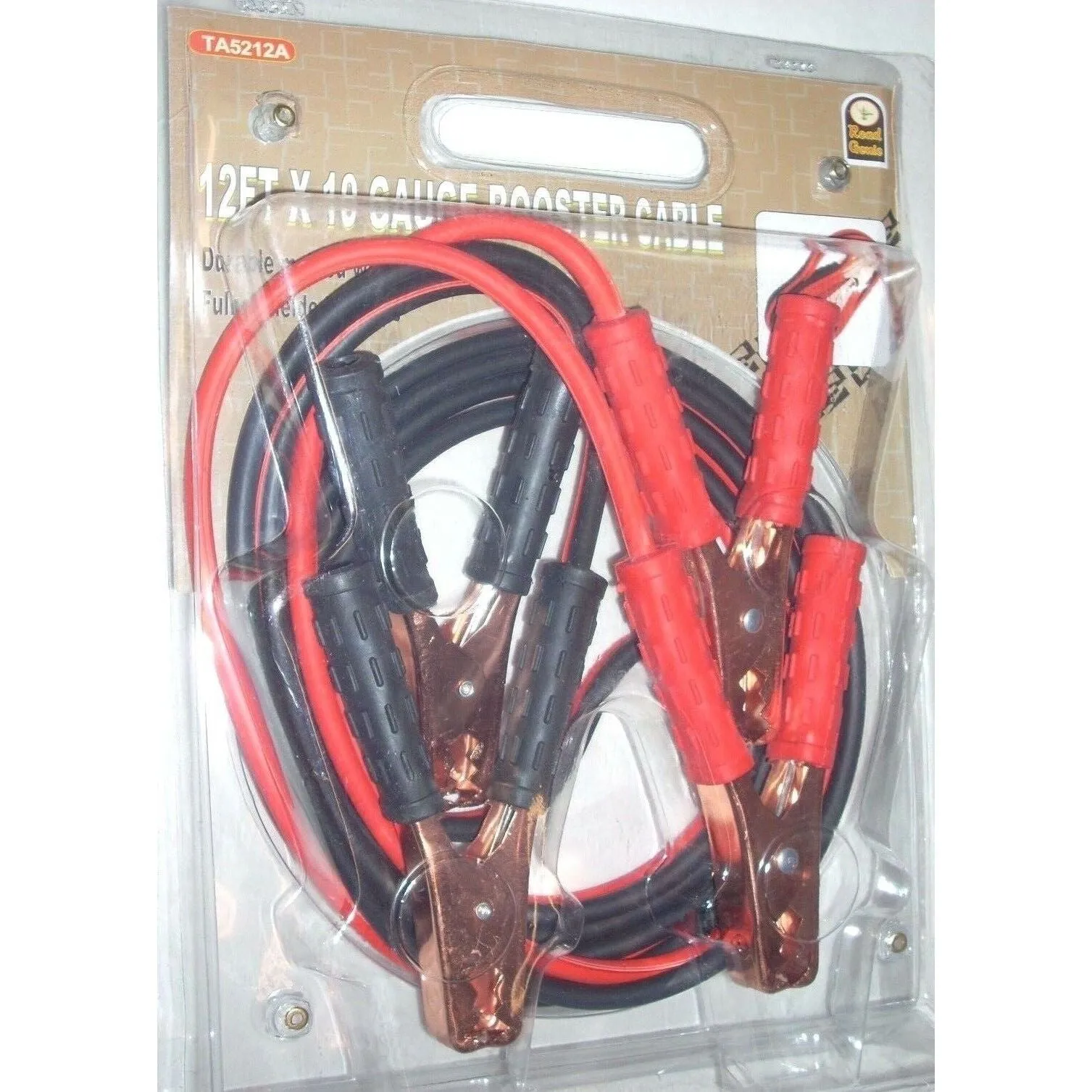 Road Genie TA5212A 12 ft x 10 Gauge Jumper Cable Set Booster Cables