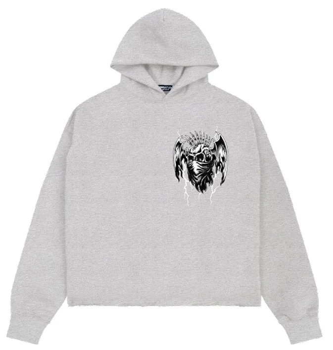 ROKU Bad Habits Cropped Drop Shoulder Fleece Hoodie