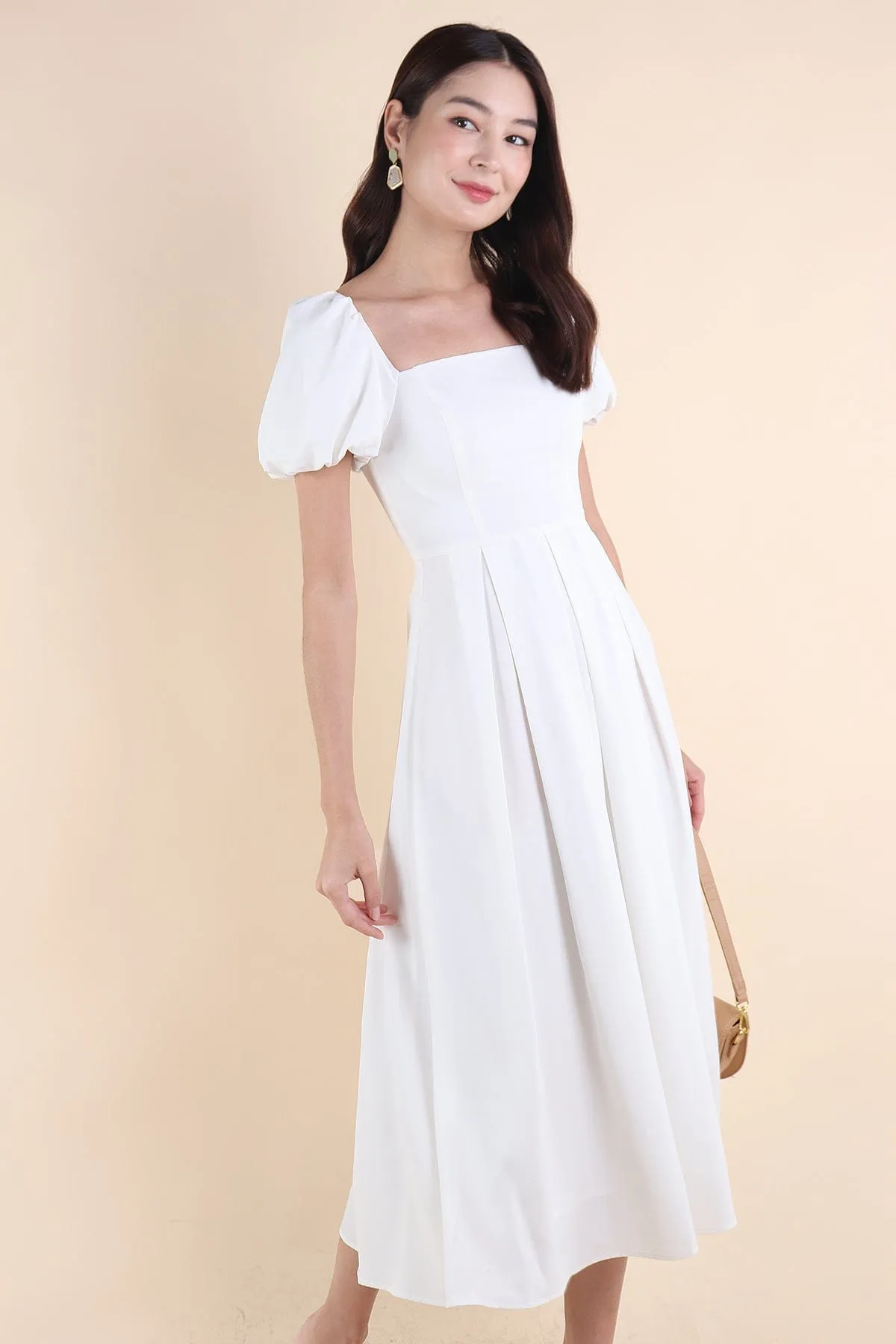 ROSELLE PUFF SLEEVE MAXI IN WHITE