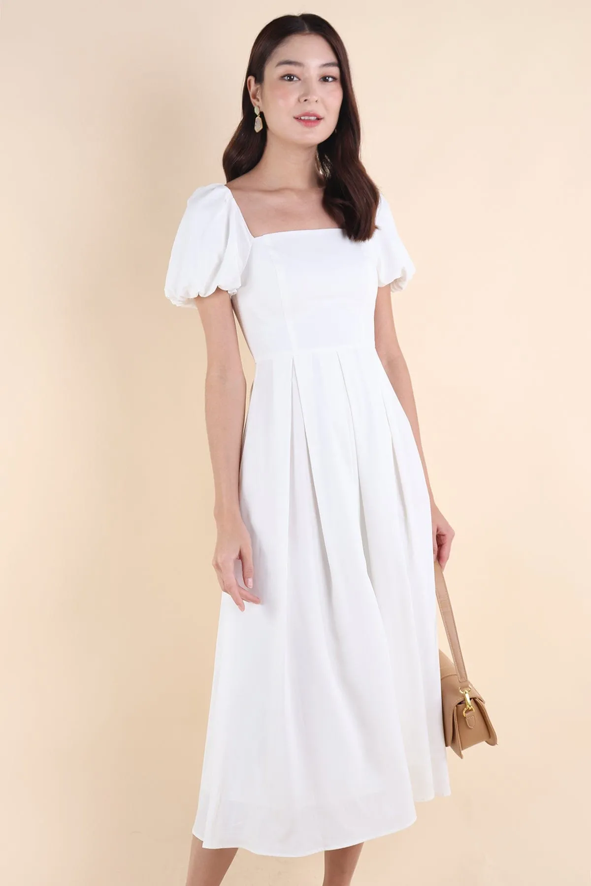 ROSELLE PUFF SLEEVE MAXI IN WHITE