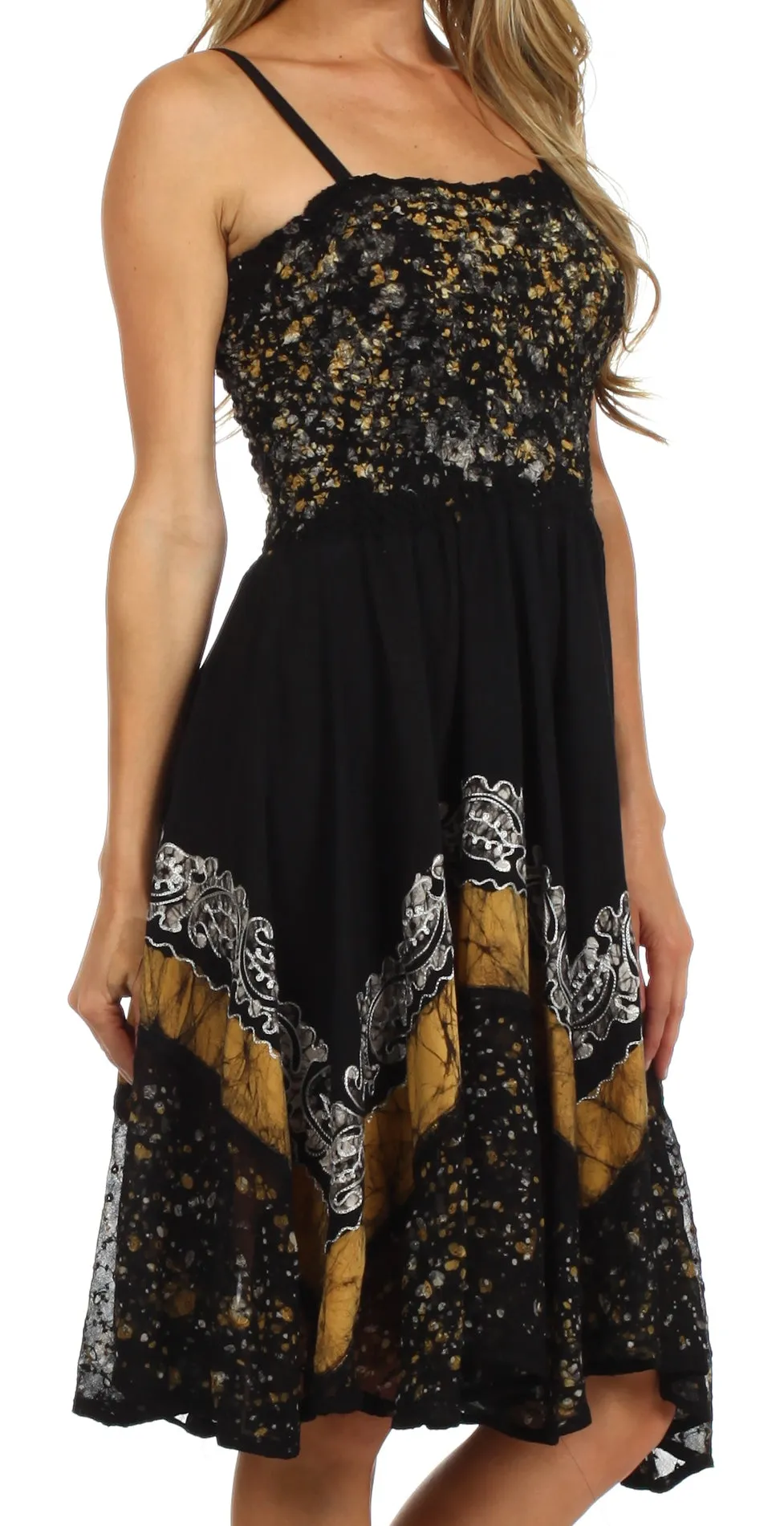 Sakkas Aphrodite Embroidered Batik Dress