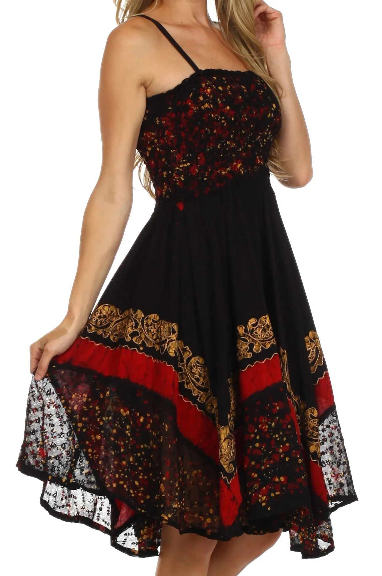 Sakkas Aphrodite Embroidered Batik Dress