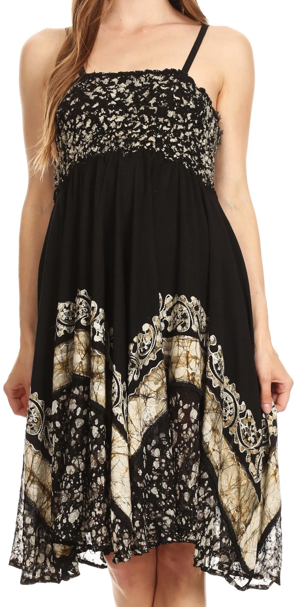 Sakkas Aphrodite Embroidered Batik Dress