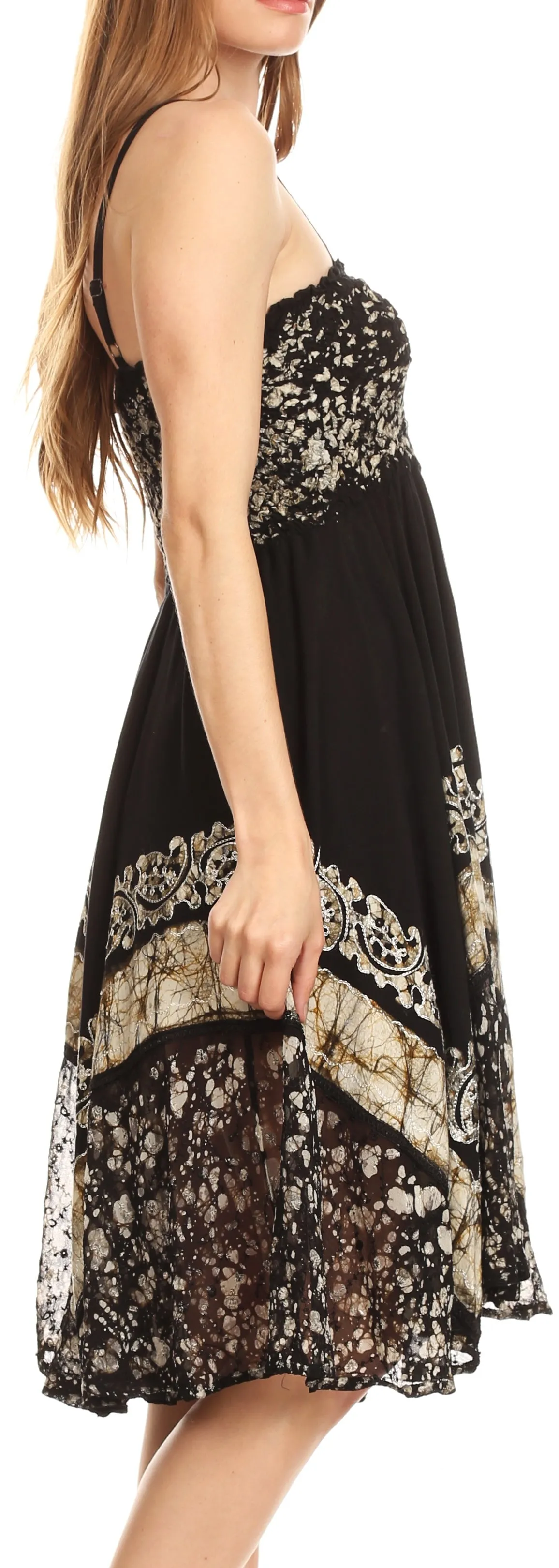 Sakkas Aphrodite Embroidered Batik Dress