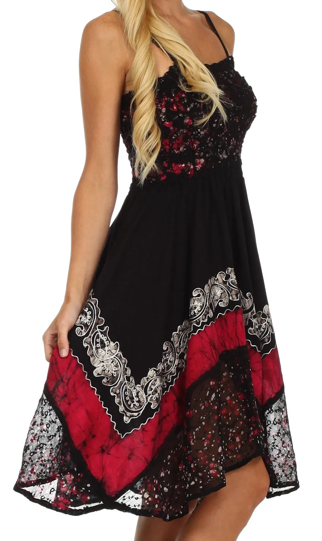 Sakkas Aphrodite Embroidered Batik Dress