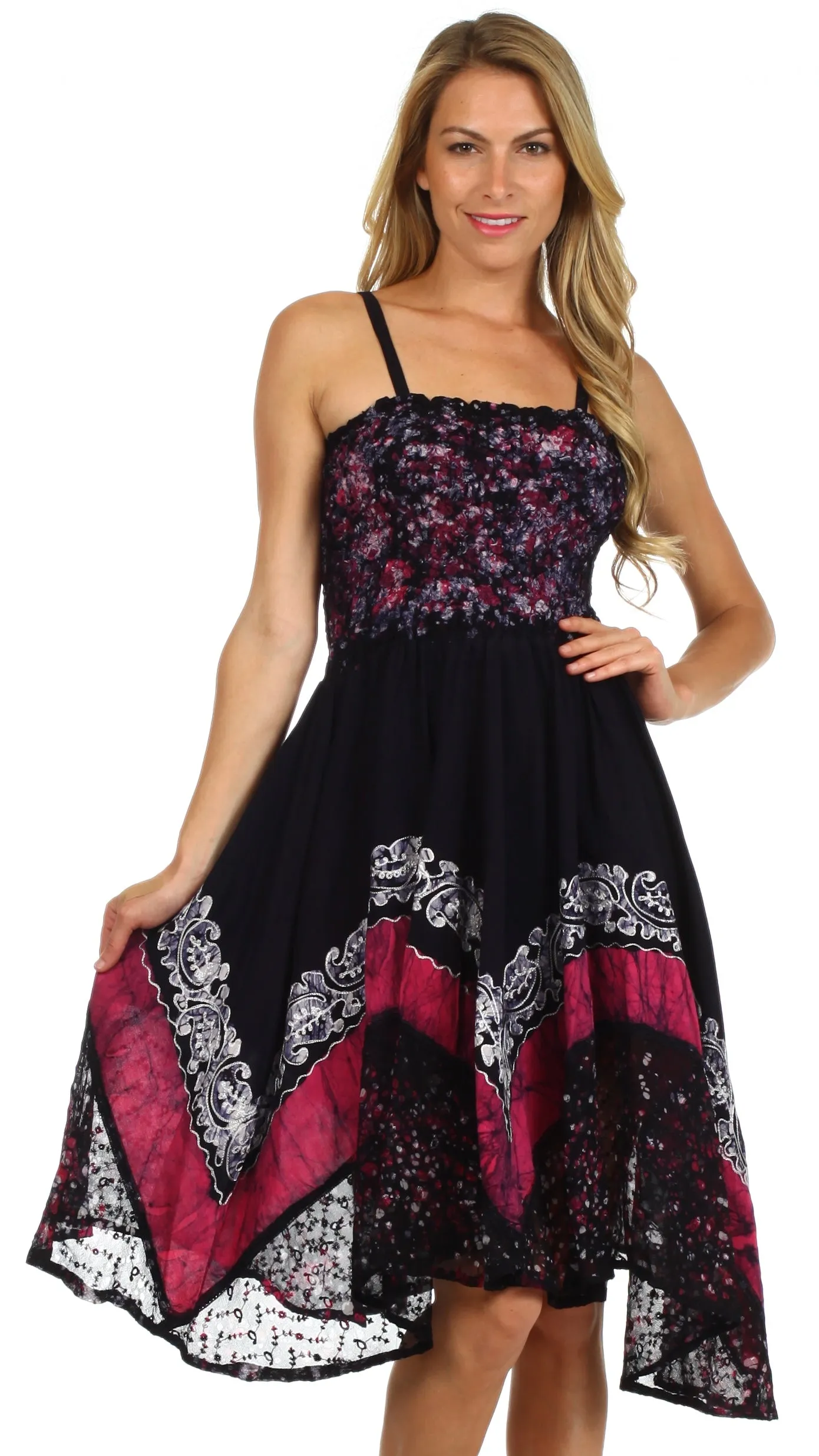 Sakkas Aphrodite Embroidered Batik Dress