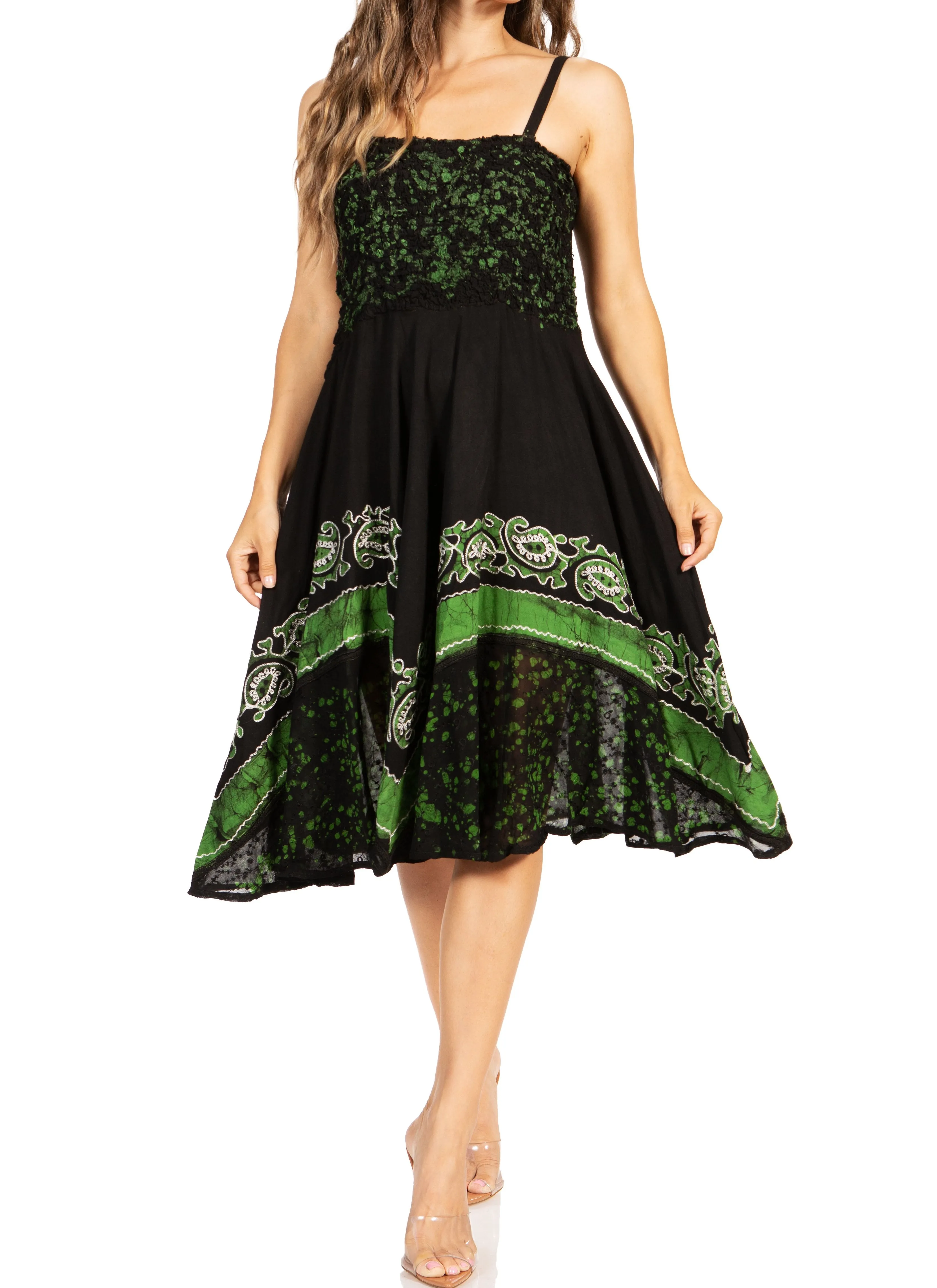 Sakkas Aphrodite Embroidered Batik Dress