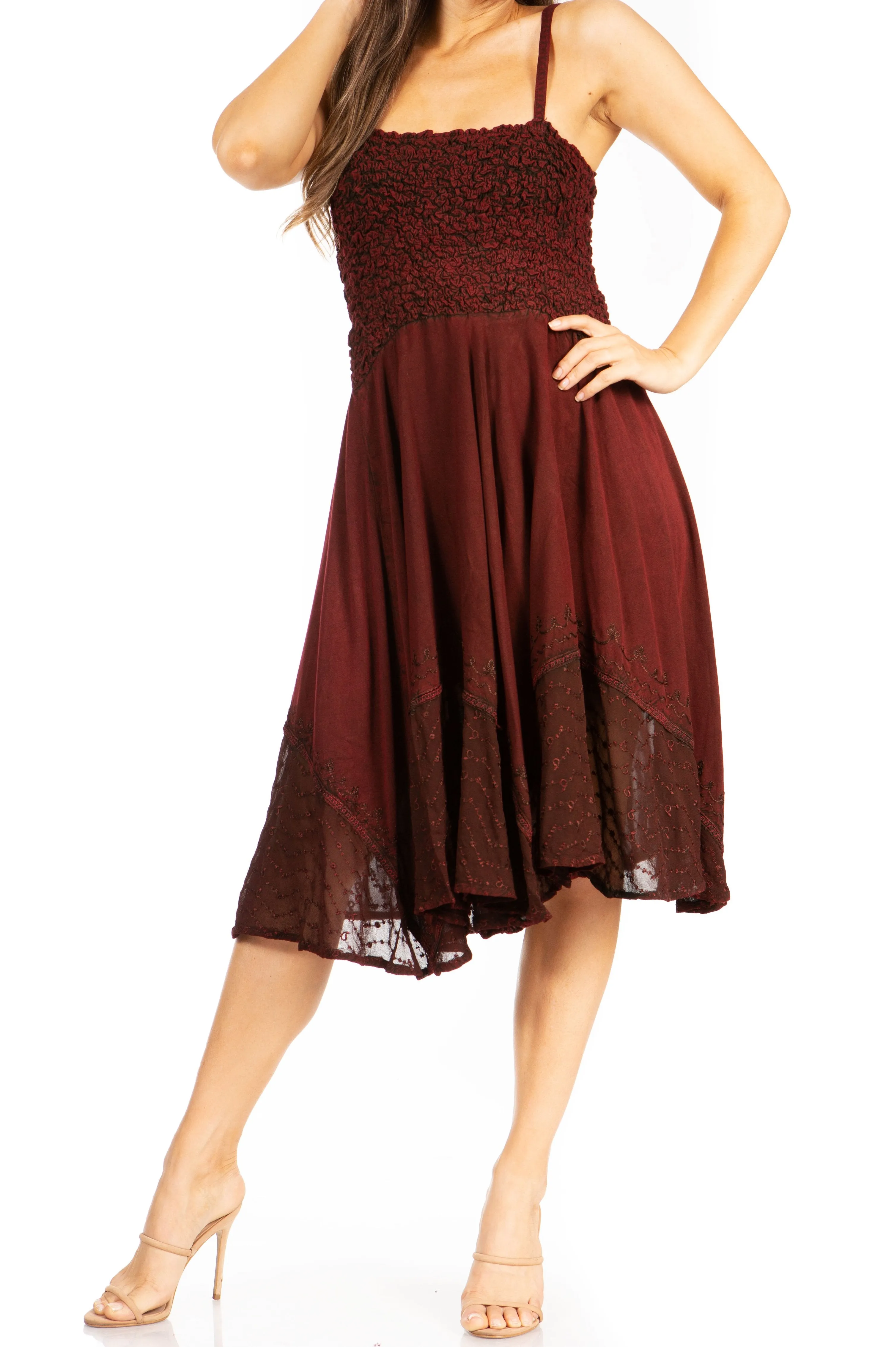 Sakkas Aphrodite Embroidered Batik Dress