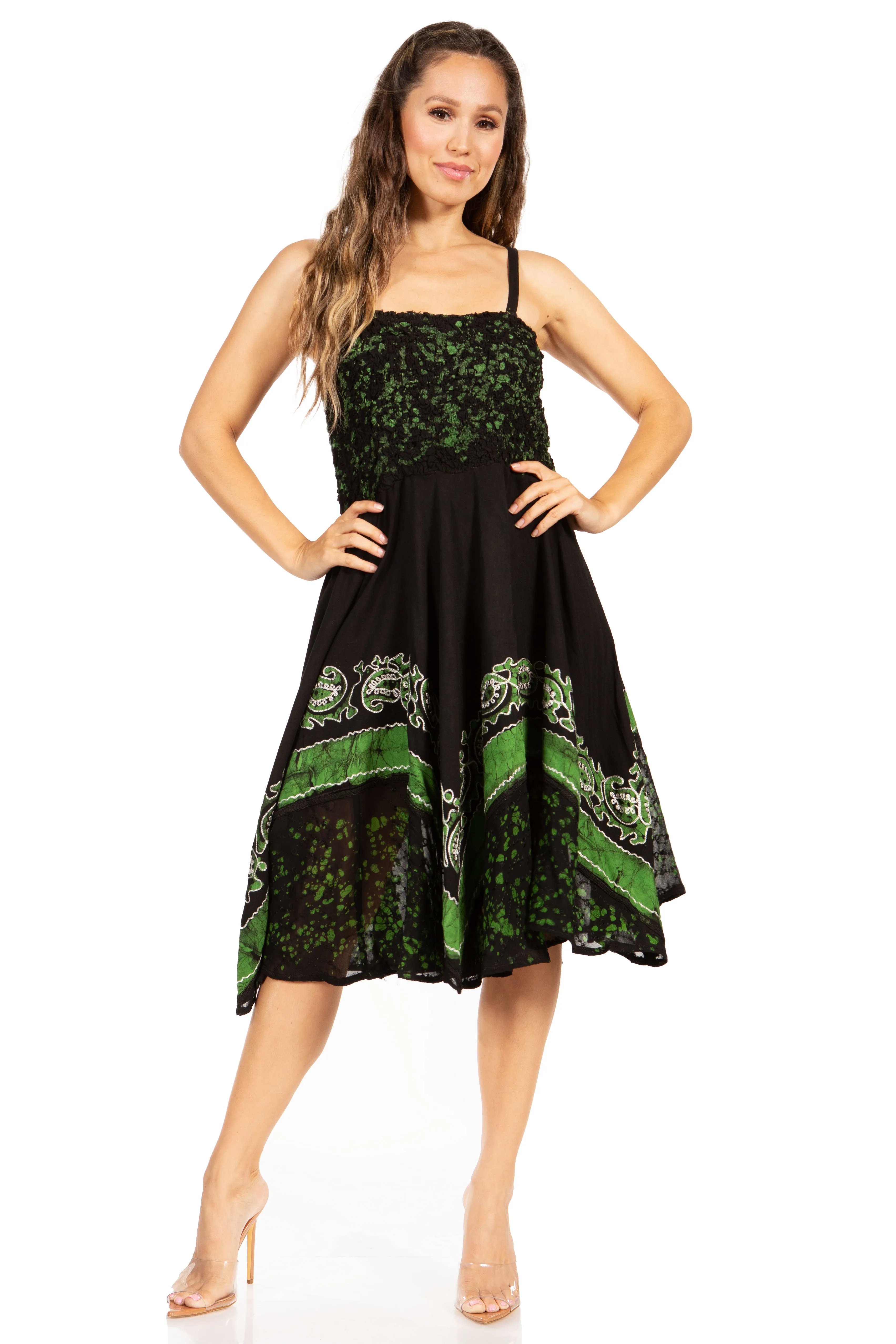 Sakkas Aphrodite Embroidered Batik Dress