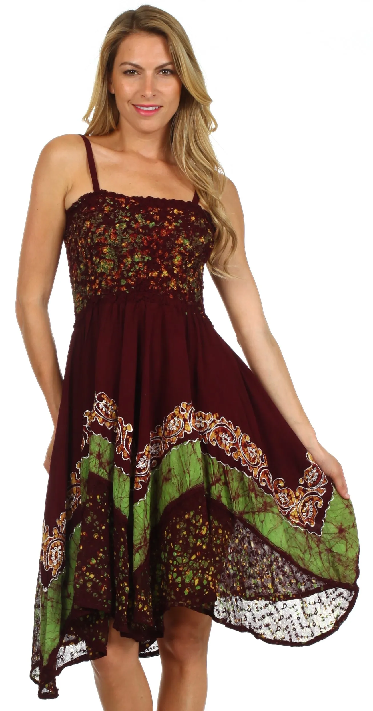 Sakkas Aphrodite Embroidered Batik Dress