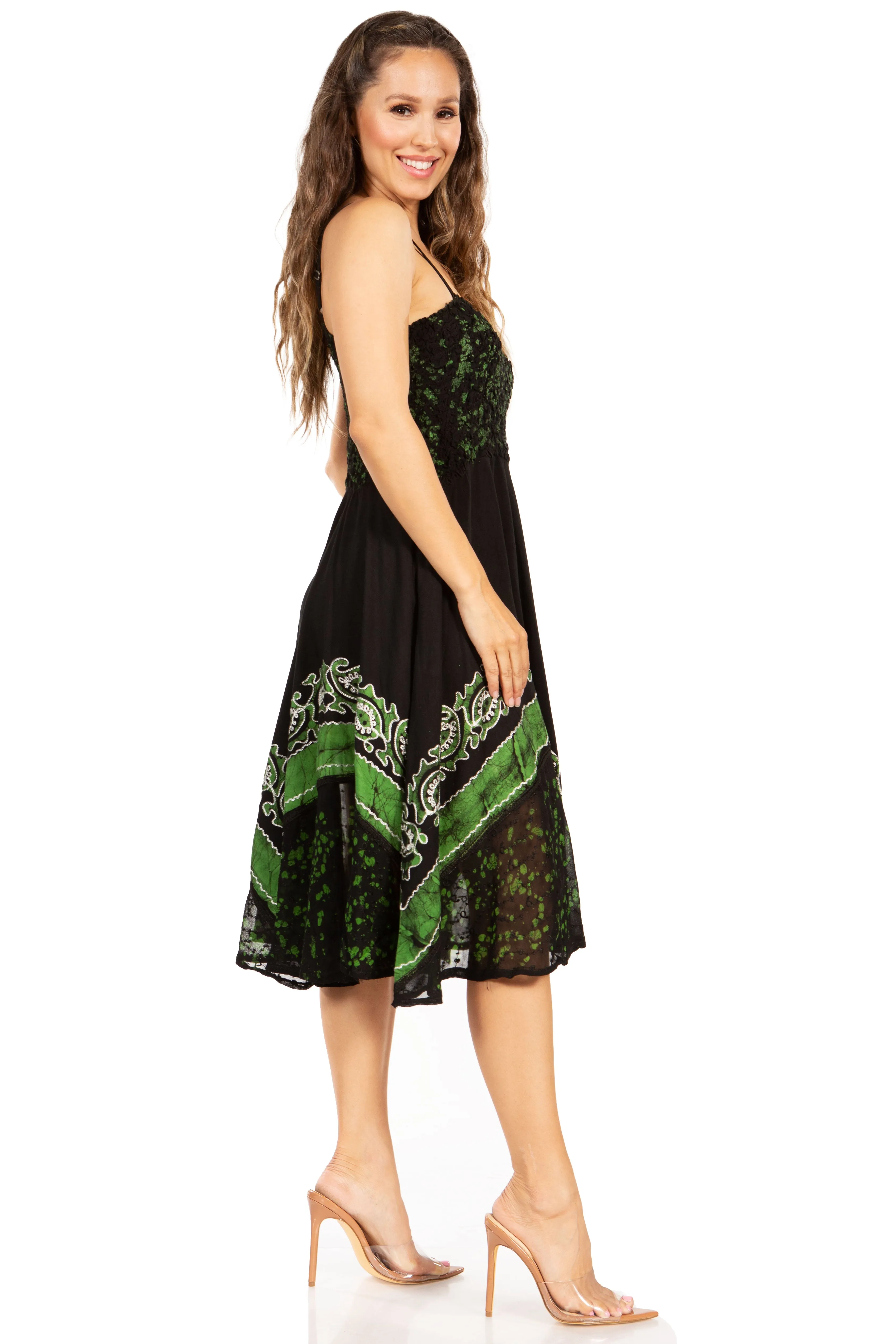 Sakkas Aphrodite Embroidered Batik Dress