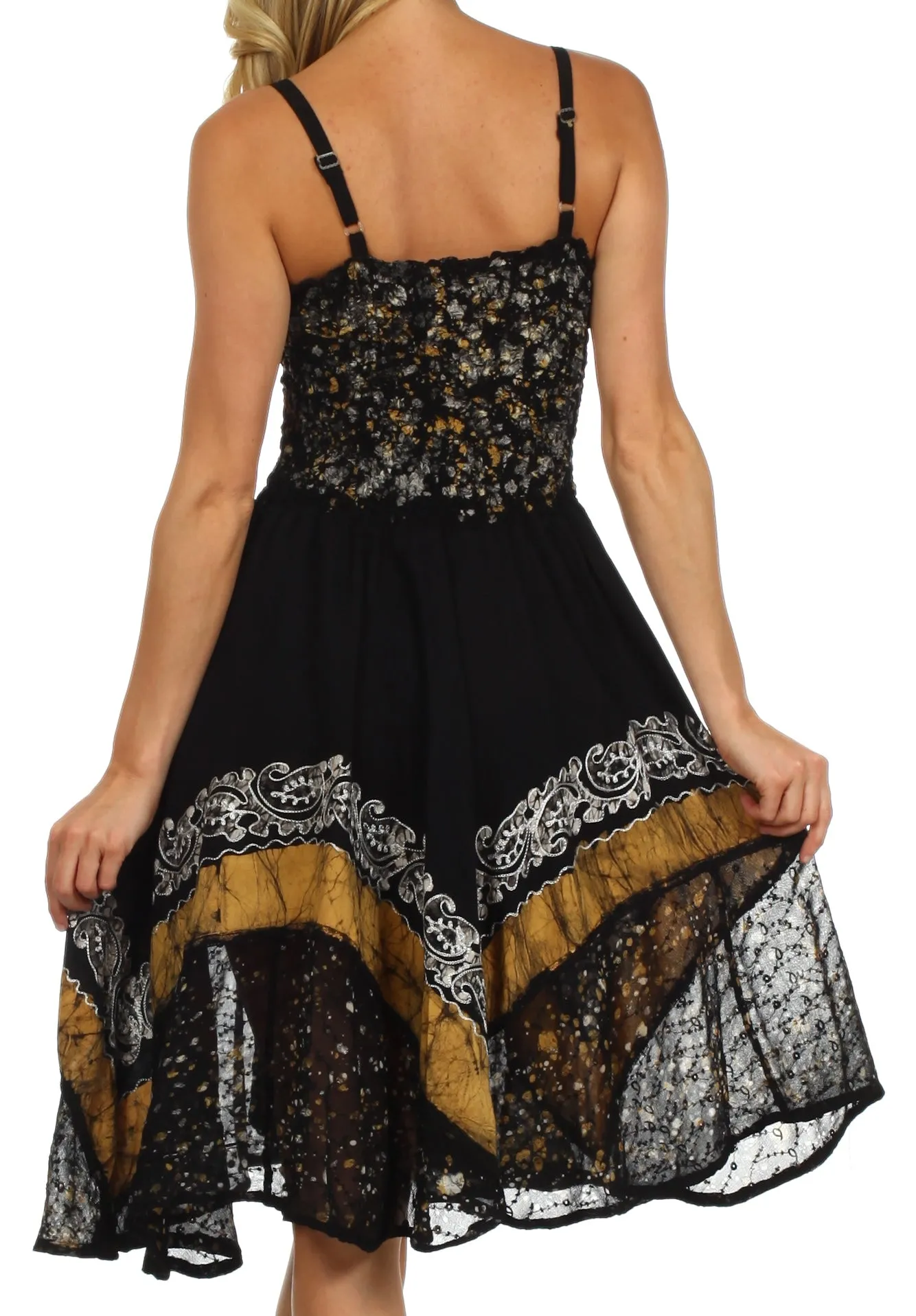 Sakkas Aphrodite Embroidered Batik Dress