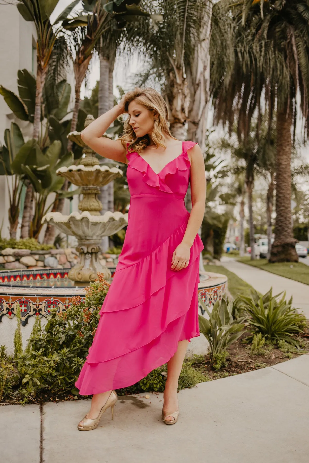 Samba Maxi Dress Fuchsia