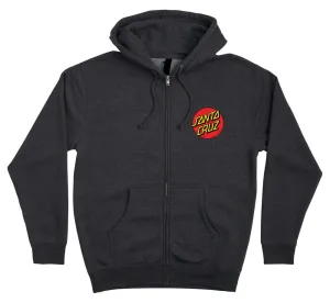 SANTA CRUZ Classic Dot Zip Hoodie Sweatshirts - Charcoal