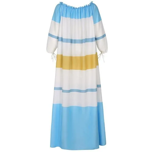 Santorini Striped Maxi Dress