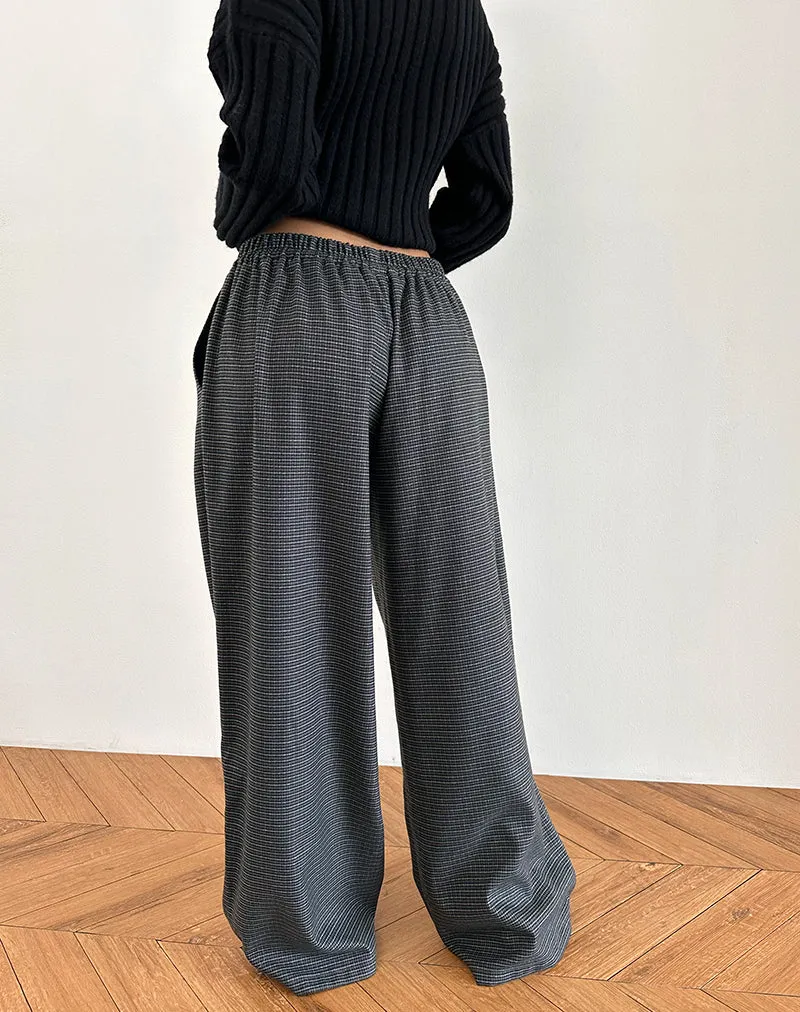 Sasari Oversize Trouser in Check Navy