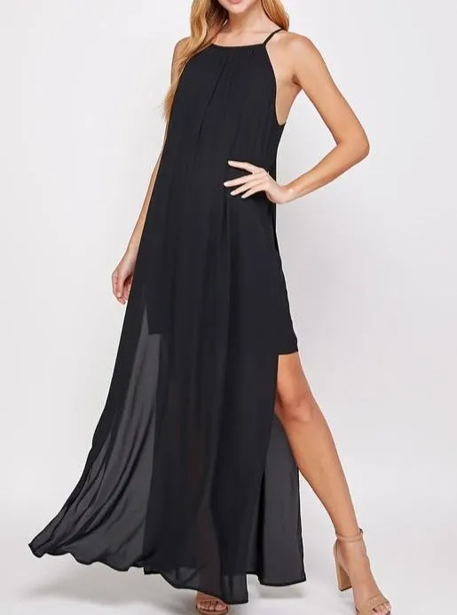 Sassy Black Maxi Dress