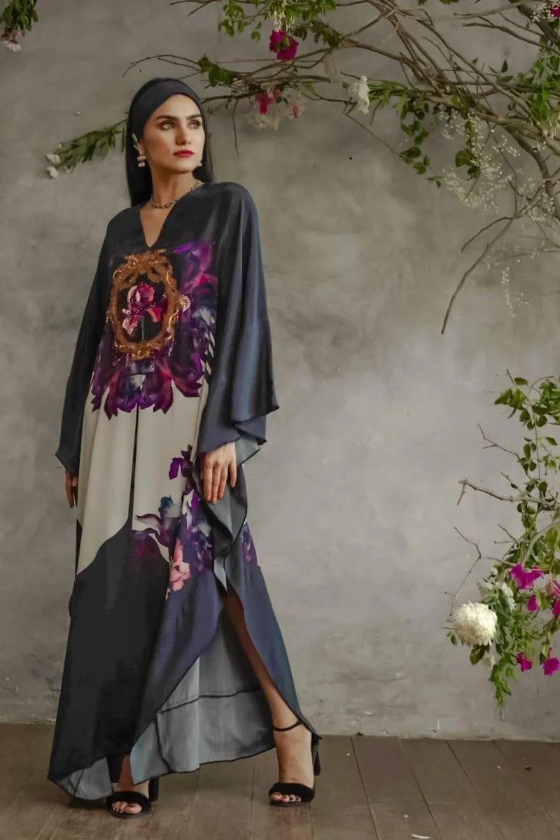 Shamaeel - Purple Flower Kaftan - AG-6