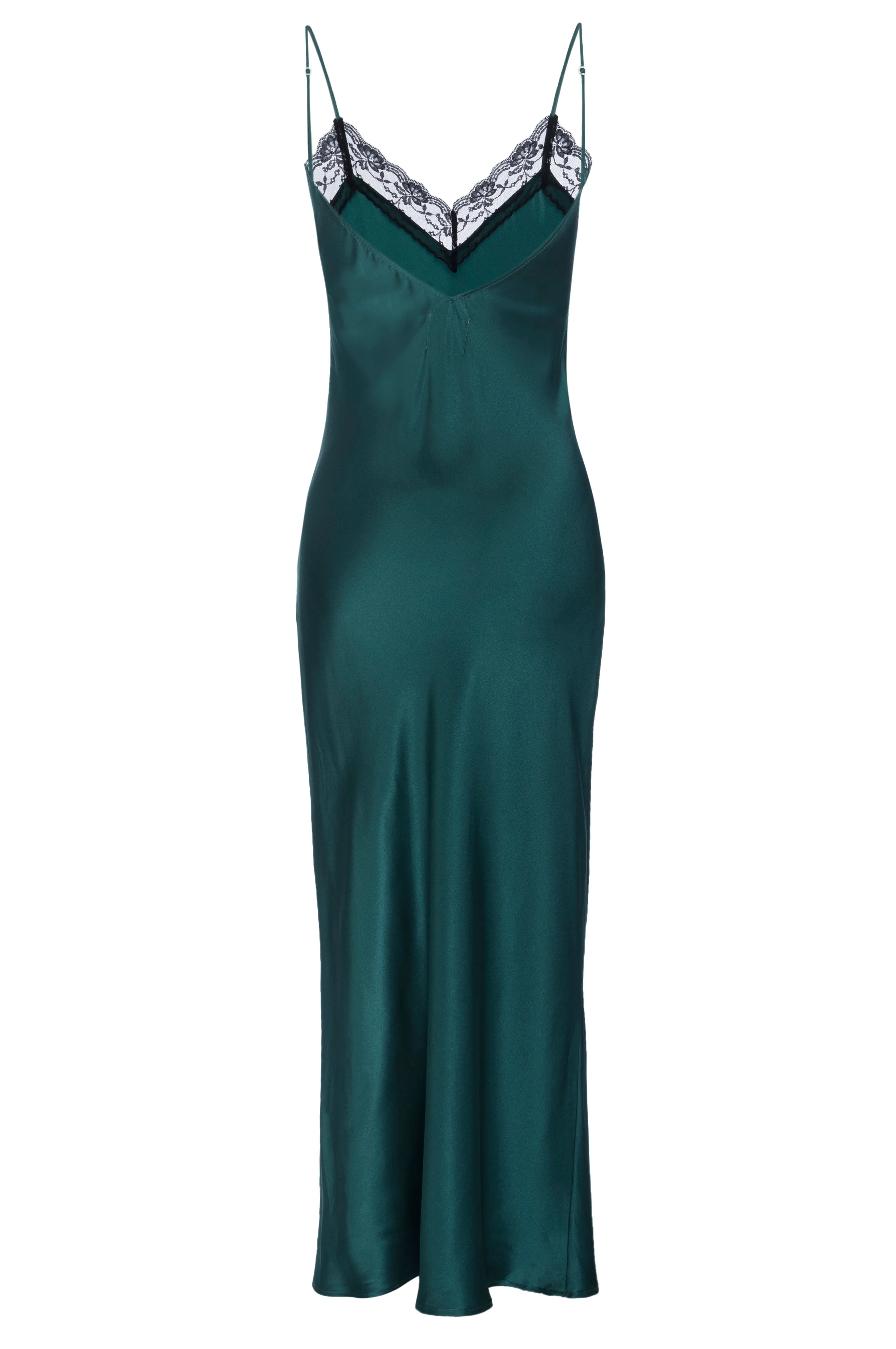 Silk Charmeuse 'Katie' Bias Slip: Emerald