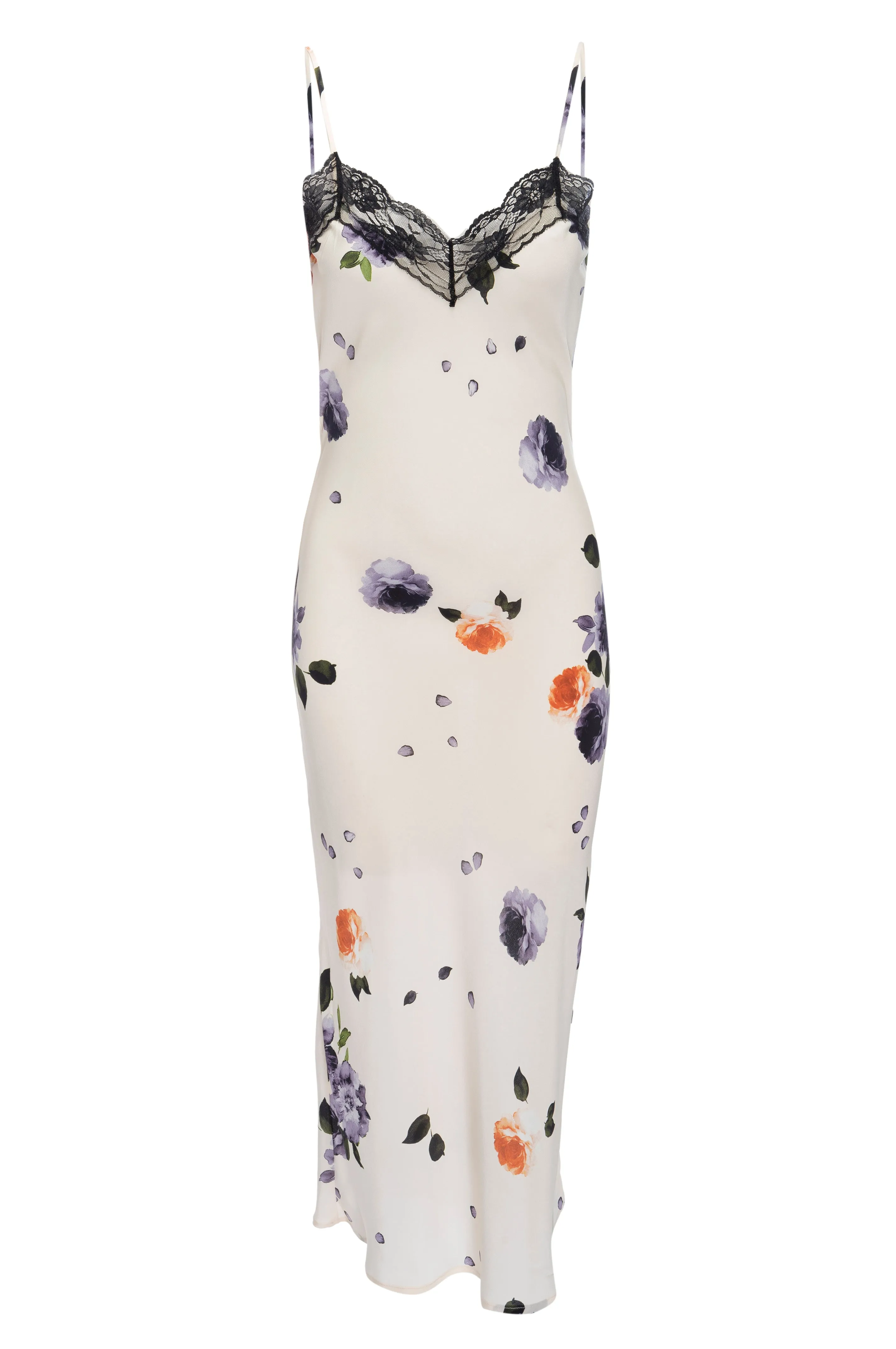 Silk 'Katie' Bias Slip: Garden Floral Print