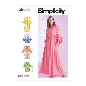 Simplicity Sewing Pattern S9603 WOMEN'S CAFTANS AND WRAPS