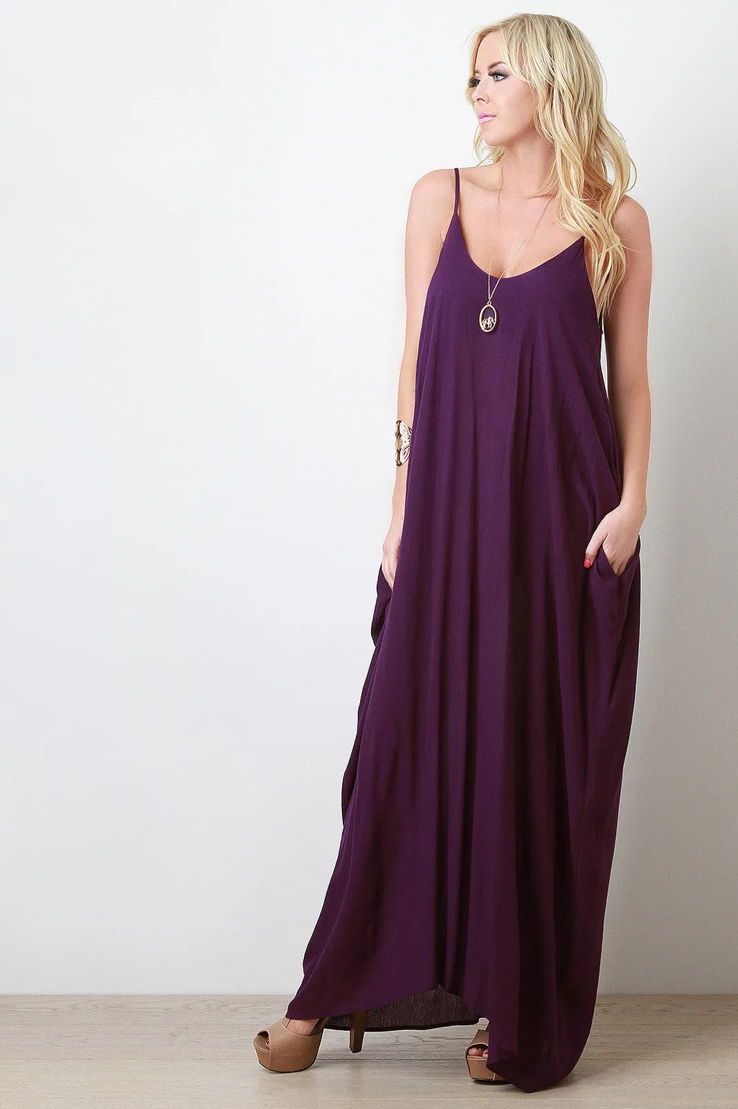 Sleeveless Crepe Maxi Dress