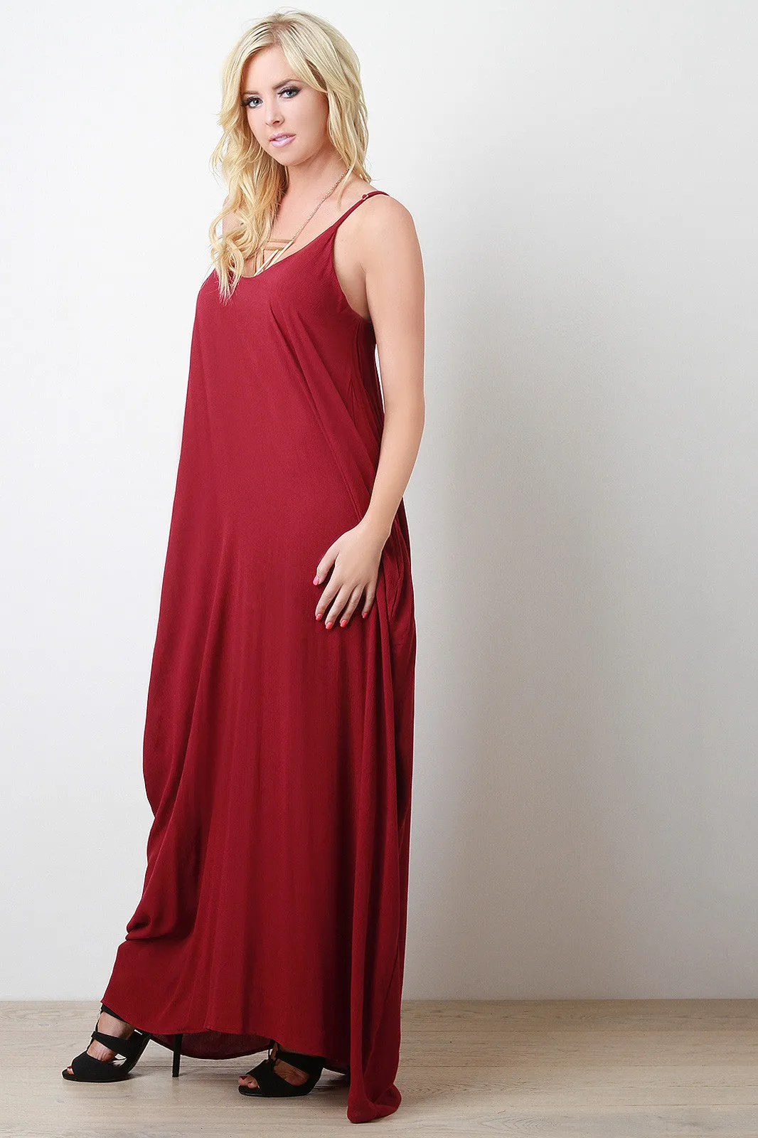 Sleeveless Crepe Maxi Dress