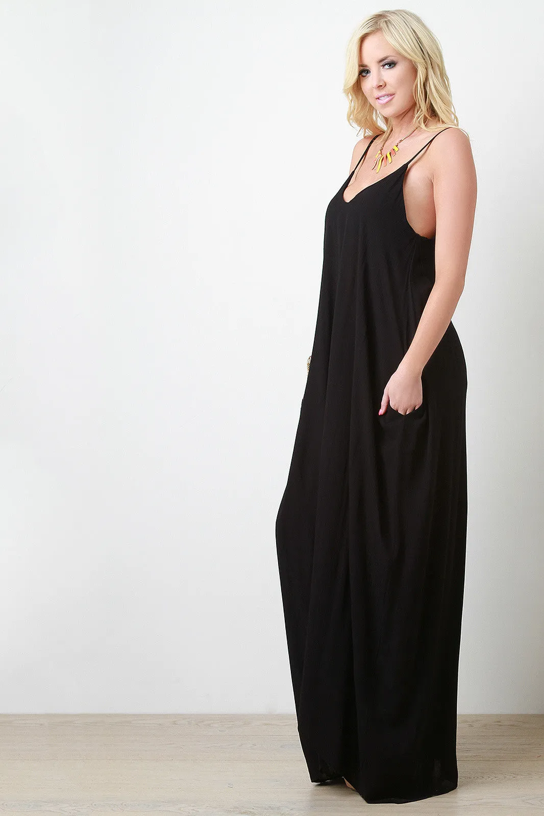 Sleeveless Crepe Maxi Dress