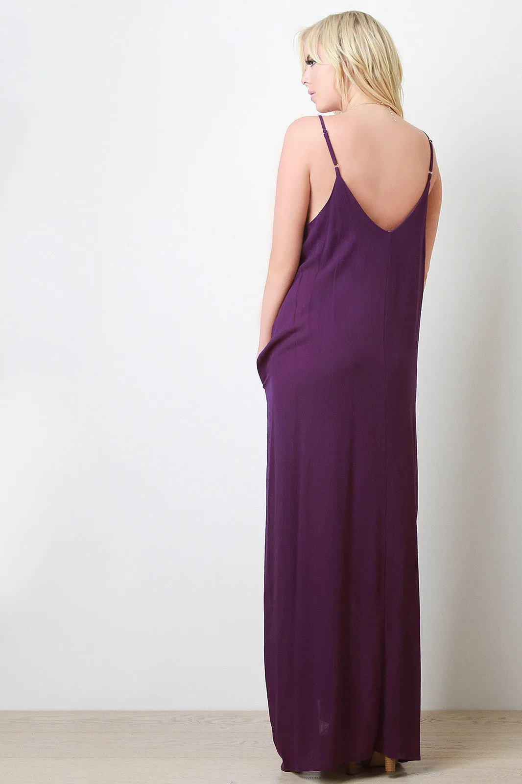 Sleeveless Crepe Maxi Dress