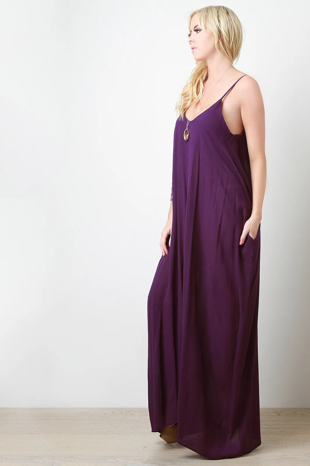 Sleeveless Crepe Maxi Dress