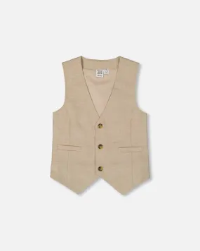 Sleeveless Vest Light Taupe