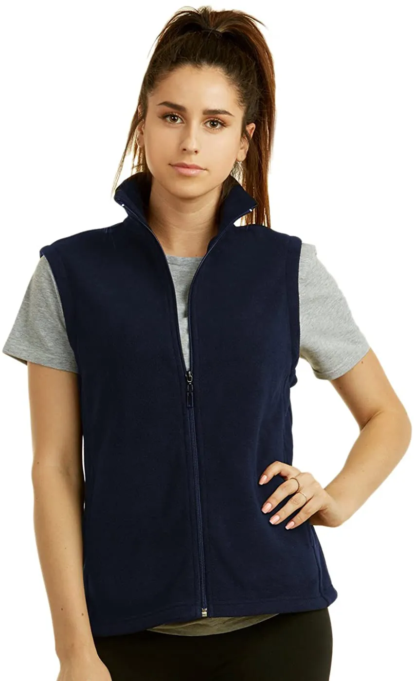 Sofra Women's Polar Fleece Full Zip Up Winter Vest