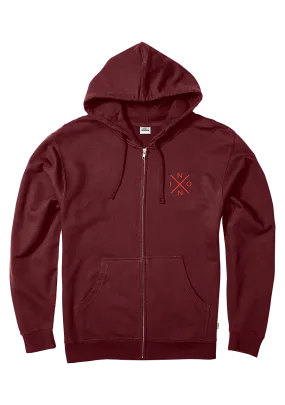 Spot Full Zip Hoodie - Burgundy