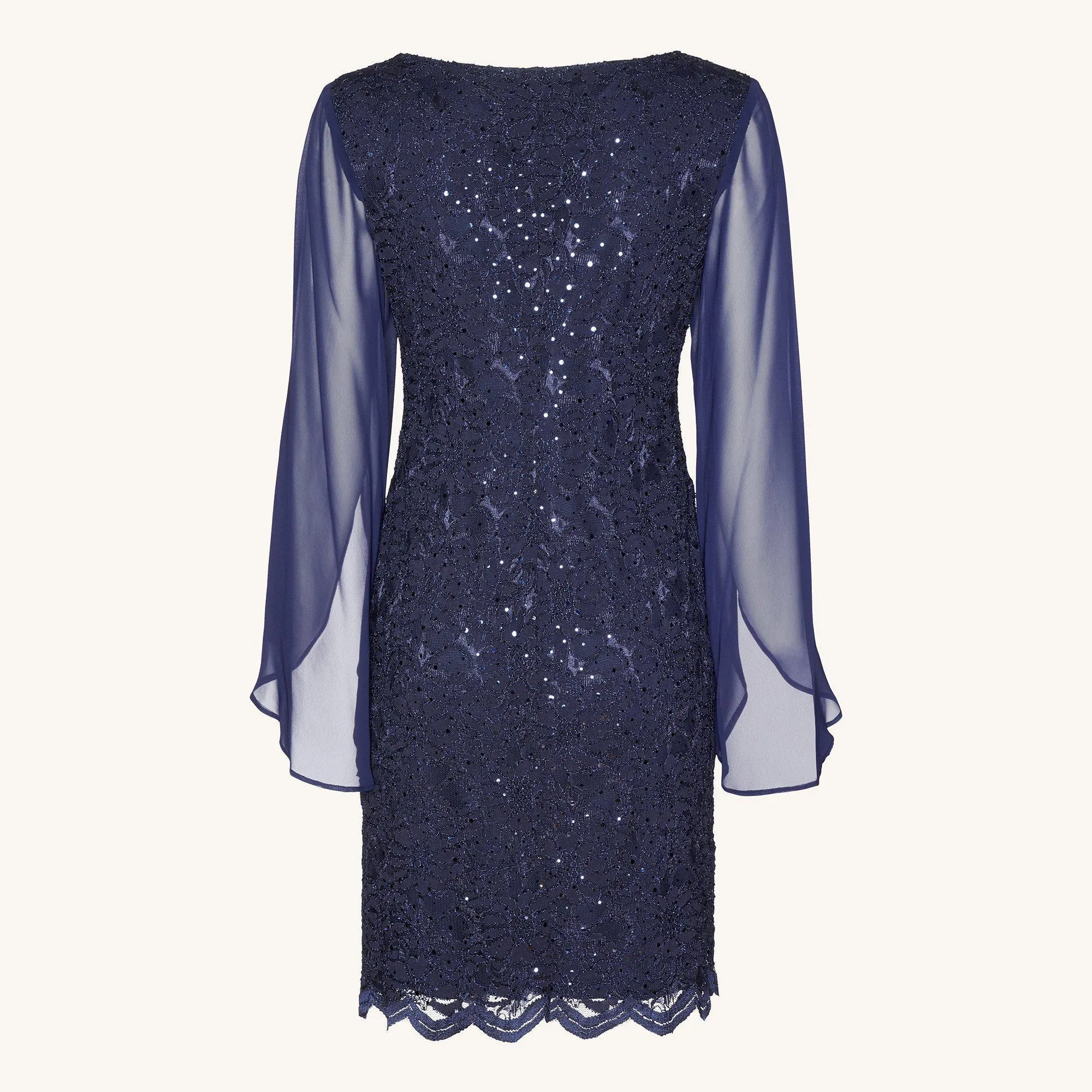 Stevie Navy Sequin Lace Dress