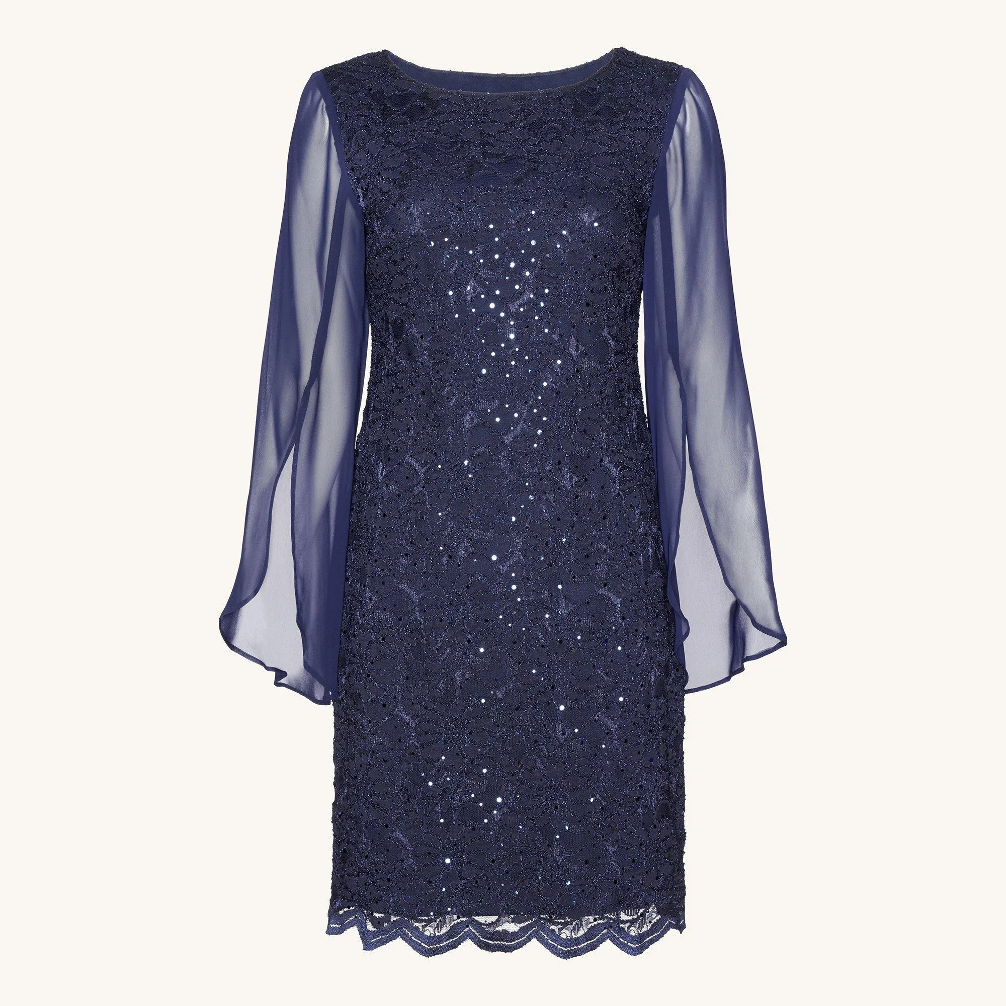 Stevie Navy Sequin Lace Dress