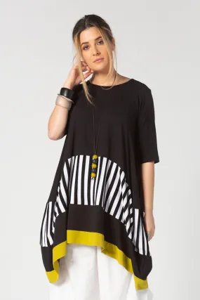 Stripe Tunic in BW & Yellow