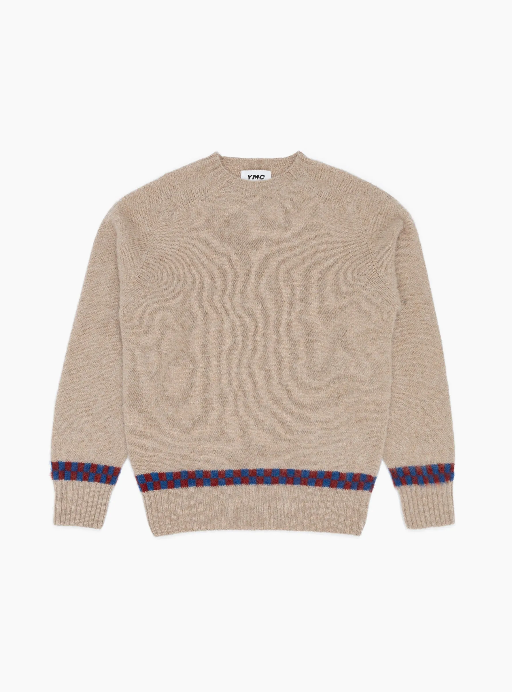 Suedehead Checker Crew Knit Ecru